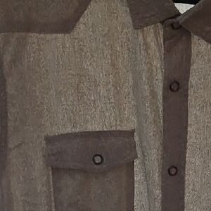 Men's Casual Brown Button Down Shirt